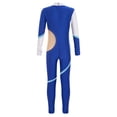 thumbnail image 4 of TiaoBug Kids Girls Turtleneck Long Sleeve Full Length Unitard Gymnastics Dance Leotard Skating Bodysuit Blue 16, 4 of 7