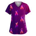 thumbnail image 3 of NAMTYQX Breast Cancer Tshirt Stretch Trendy Breast Cancer Awareness Shirts Dark Purple Size L, 3 of 5