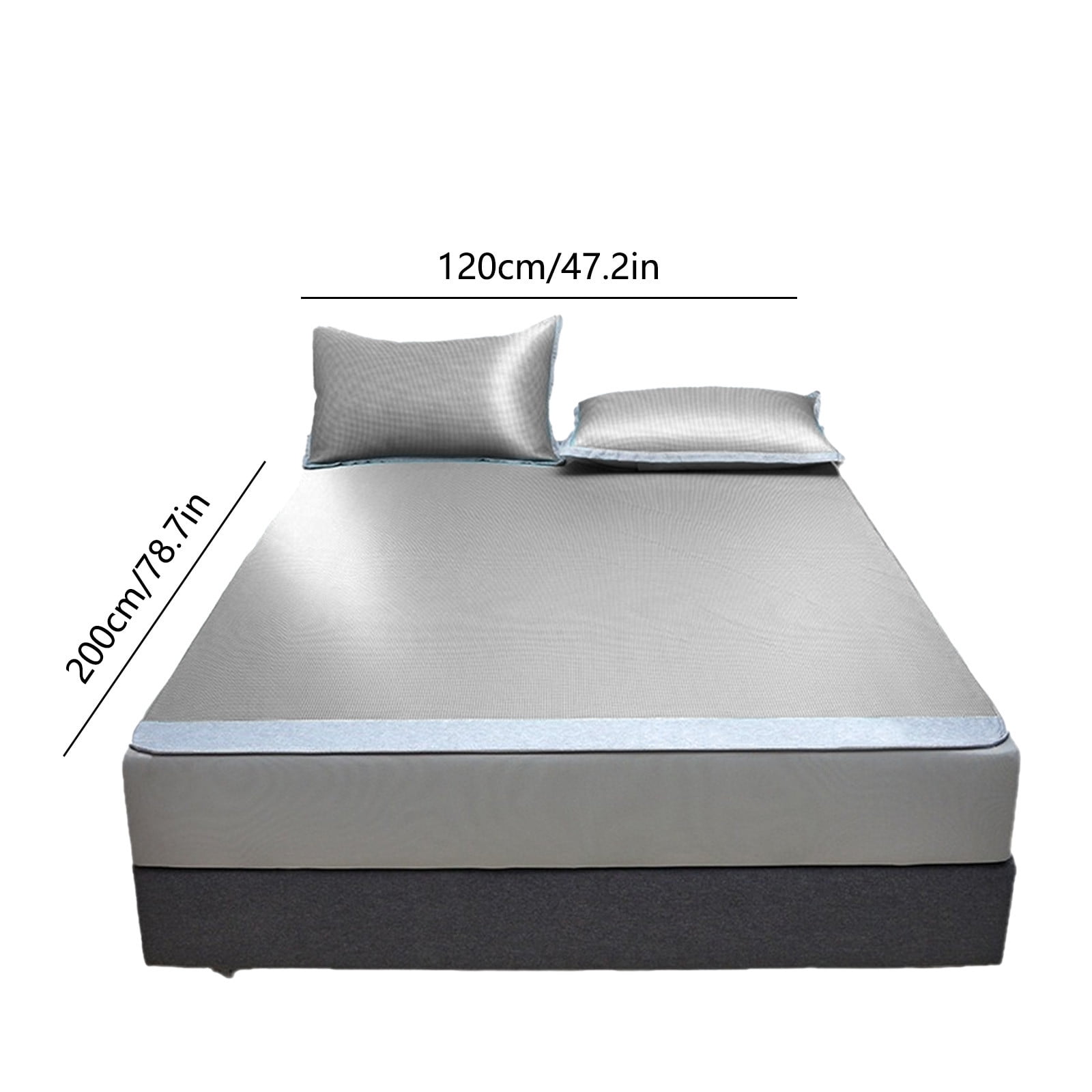 Shrysg Ice Silk Cooling Mat with Pillowcase - Breathable & Comfortable - Easy to Clean & Durable - Stylish Design - 100% Polyester - 47x80 in Ice Silk Cooling Includes 29x19 in Pillowcase