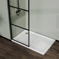 thumbnail image 5 of Demi Bonn 34" x 72" Shower Screen Door, Stylish 3-Panel Walk-In Wet Room Divider, Clear Tempered Glass Shower Door, Black, 5 of 7