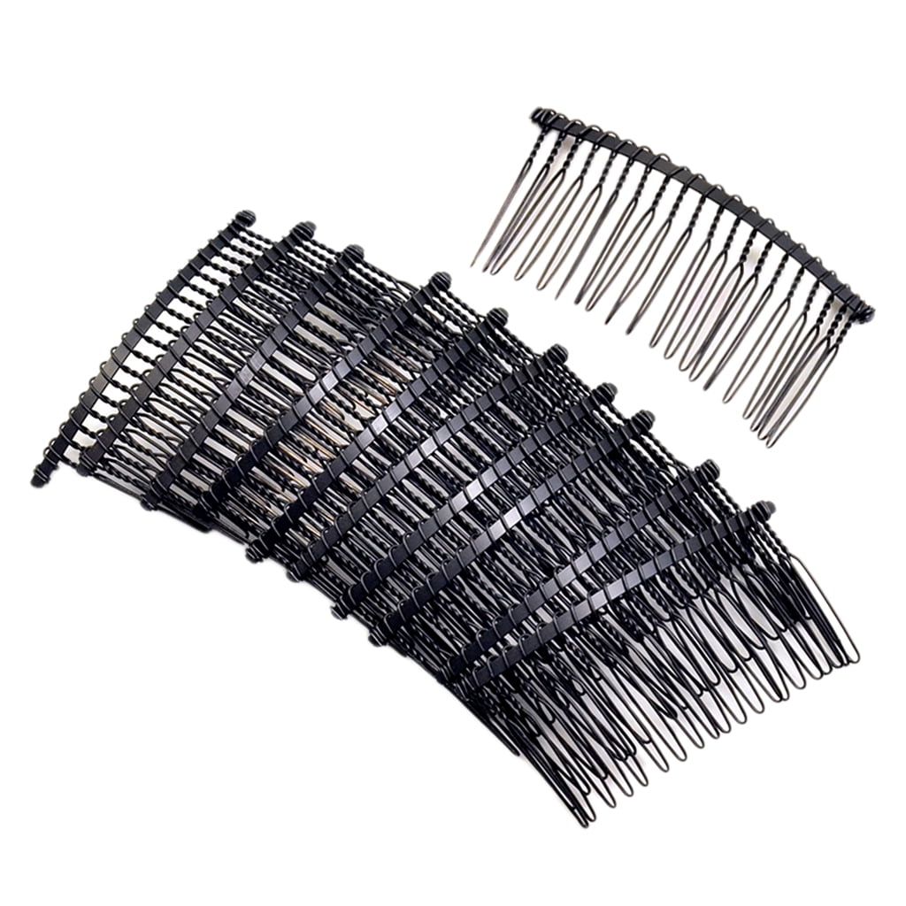 10pack Blank Hair Comb Black Slide Side Combs Pin DIY Women Hair Making