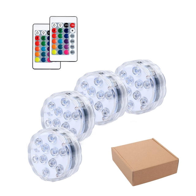 Luces LED sumergibles Sunnimix RGB 10 LED con Controlador de 4 luces