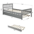 thumbnail image 3 of SYNGAR Twin Size Bed Frame with Trundle, Wood Bed Frame with Headboard and Footboard, Twin Platform Bed Frame with Wood Slat, No Box Spring Needed, Easy Assembly, Gray, 3 of 11