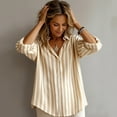 thumbnail image 5 of AUNVITO Women's Linen Blend V Neck Button Down Long Sleeve Shirt Casual and Breathable Spring Summer Style, 5 of 6