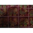 thumbnail image 4 of oneOone Cotton Silk Maroon Fabric Peacock & Elephant Block Sewing Craft Projects Fabric Prints By Yard 42 Inch Wide, 4 of 4