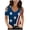 Dark Blue, variant on IROINNID 4th of July T-Shirt For Women Fashion Summer Casual Strapless Blouse Top V-Neck Women Tops Independence Day