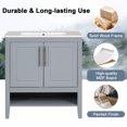 thumbnail image 3 of EUROCO 30" Bathroom Vanity with Sink, Multi-functional Bathroom Cabinet with Doors，shelf and Drawers, Solid Frame, Grey, 3 of 9