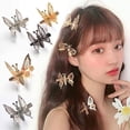 thumbnail image 4 of Clip de pelo de mariposa móvil 2pcs - plata + oro Xemadio WMZL-1509, 4 of 7