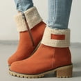 thumbnail image 2 of YLYL Women Winter Snow Boots Warm Fleece Suede Mid Heel Round Toe Ankle Booties, 2 of 9