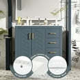thumbnail image 5 of 36" Sturdy Solid Wood Small Bathroom Storage Cabinet, Bathroom Organizer Cabinet with Soft Close, Compact Vanity Unit for Small Spaces with Ample Storage for Bathroom, Blue, 5 of 9