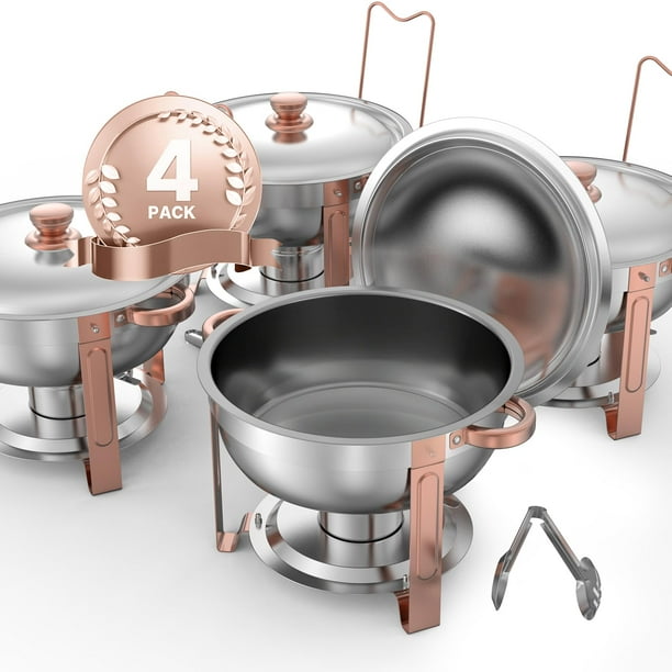 Juego de platos para buffet Hafing Dish VEVOR, 5 litros, paquete de 4 unidades, acero inoxidable