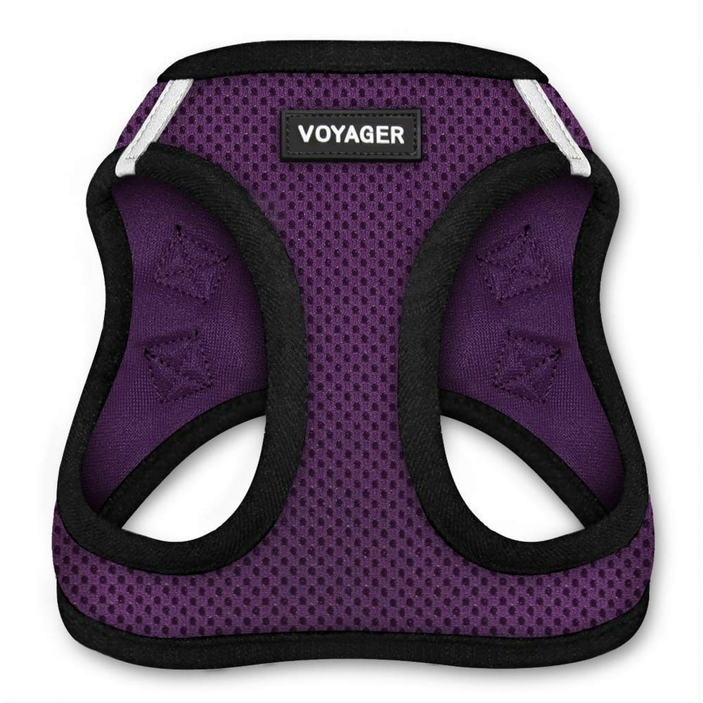 Voyager by Best Pet Supplies, All Weather No Pull Stepin Mesh Dog Harness Padded Vest , (Purple