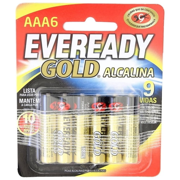 Pilas Eveready Gold AAA 6 pzas