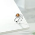thumbnail image 5 of Gem Stone King 925 Sterling Silver Ring Tiger Eye Moissanite (1.52 Cttw), 5 of 6