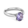 thumbnail image 3 of Single Stone 1.50 Ctw Amethyst 925 Sterling Silver Stackable Women Valentines Day Gifts Ring, 3 of 4