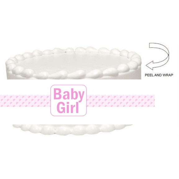 Baby Girl Bling Strip Peel and Stick Edible Cake Decoration Image Wrap Ribbon