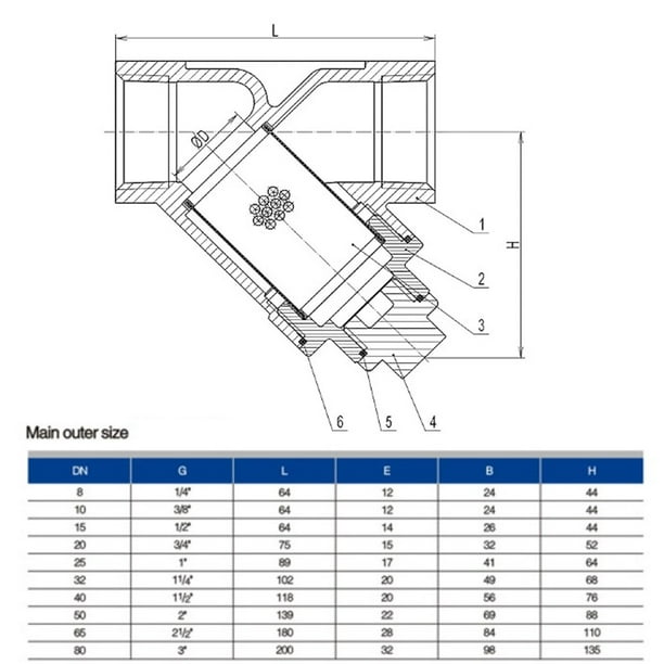 Y Type Water Strainer, Y Strainer 1/4in DN8 Stainless Steel Low