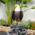 thumbnail image 5 of Bald Eagle Statue Outdoor Fountain Tiered Cascading Rock Water Fountain Outdoor Garden Waterfall Decor for Garden Patio Backyard Deck Porch Outside Water Feature 39.76" H, 5 of 6