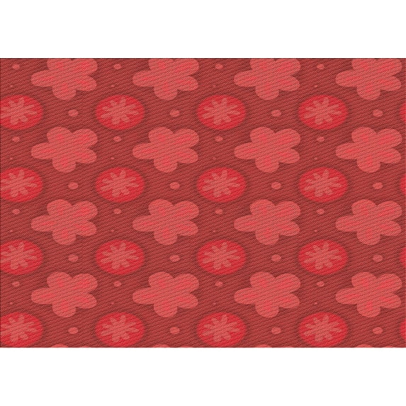 Ahgly Company Machine Washable Indoor Rectangle Transitional Red Area Rugs, 7' x 9'