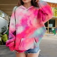 thumbnail image 3 of Mercatoo Teen Girls Cute Tie Dye Hoodies Fleece Warm Oversized Pullover Sweatshirts Kids Gradient Color Cotton Hoodie Clothes, 3 of 8