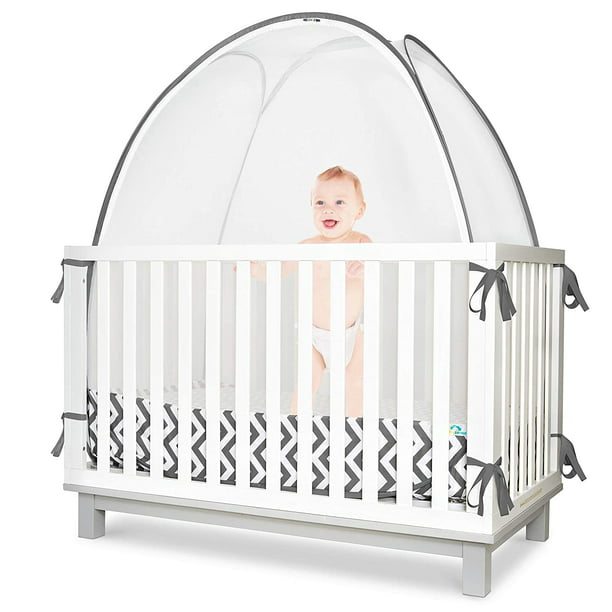 Baby Safety Crib Tent Premium Toddler Crib Topper To Keep Baby From Climbing Out See Through Mesh Crib Net Mosquito Net Pop Up Crib Tent Canopy To Keep Infant