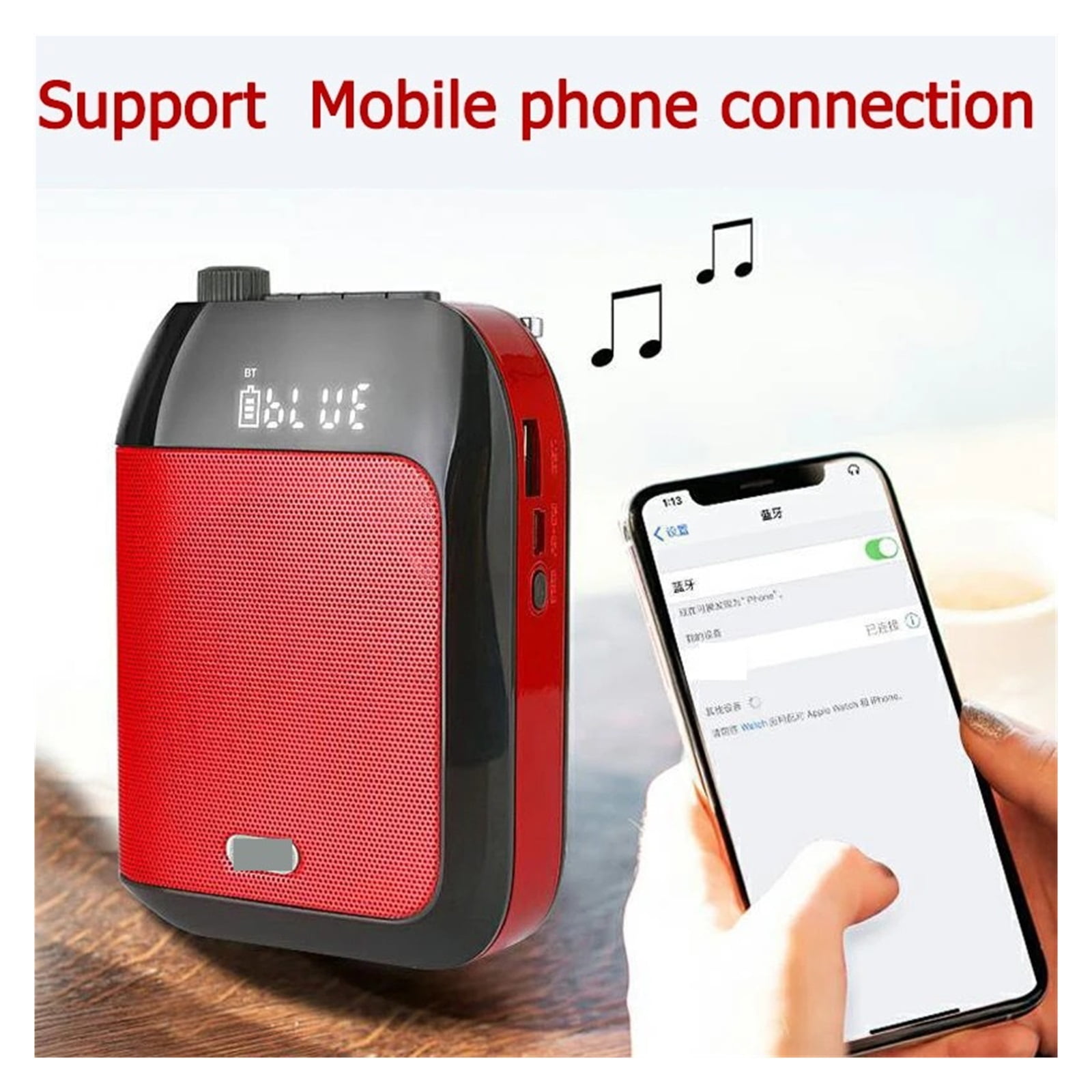 2.4G 15W Wired/Wireless Voice Amplifier Portable For Teaching Lecture Tour Guide TF UDisk Megaphone Microphone Speaker ,Powerful Voice Amplifier