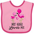 thumbnail image 3 of Inktastic My Gigi Loves Me with Two Flamingos Boys or Girls Baby Bib, 3 of 4