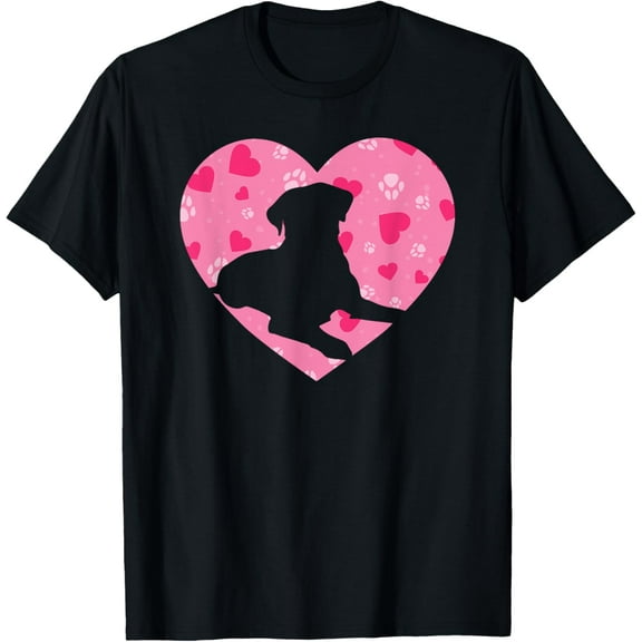 Black Yellow Chocolate Lab Heart Valentine's Day Labrador T-Shirt men and women can wear, black, white, gifts