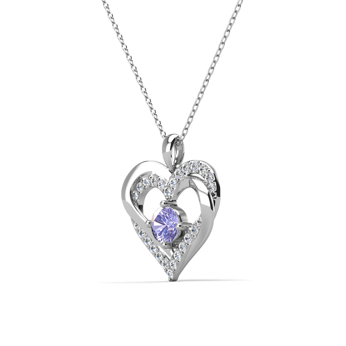 Cate & Chloe Forever June Birthstone Double Heart Necklace photo 4