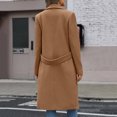thumbnail image 5 of uublik Womens Trench Coat Khaki Notch Lapel Single-Breasted Business Casual Peacoat Trendy Clothes, 5 of 6