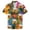 A-Orange159, variant on Men's Beer Themed Button Up Shirt Short Sleeve Floral Print Hawaiian Shirt Breathable Casual Luau Vacation Top