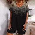 thumbnail image 2 of LYXSSBYX Womens 2 Piece Outfits for Summer 2PC Women Casual Summer Sports Suit Round Neck Print Short Sleeve Shorts Set, 2 of 8