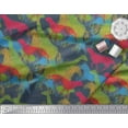 thumbnail image 2 of Soimoi Tissu Crêpe polyester Bleu Imprimé Girafe, Léopard & Cheval par Yard 52 Pouces de Large, 2 of 3