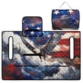 thumbnail image 3 of SEANATIVE Golf Cart Seat Covers Towel Blanket with 4 Pockets, Easy Install, Patriotic Decoration Club Car Seat Covers Fits EZGO Yamaha 2-Person Carts, Eagle USA Flag, 3 of 7