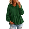 thumbnail image 2 of Certgust Fashion Clothing Pullover Under $10 Hot Sales Womens Peplum Hoodie Sweatshirt Long Sleeve Casual Pullover Top Cozy Fall Winter Fashion, 2 of 4