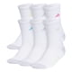 thumbnail image 1 of Calcetines Deportivos Acolchados adidas para Niña, Paquete de 6 Unidades Color: Blanco, Gris, Magenta Talla: Grande, 1 of 4