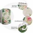 thumbnail image 6 of Shower Curtain Summer Green Leaves Pink Flower on Linen Waterproof Shower Curtain Set with Hooks for Bathroom Showers,Stalls and Bathtubs,54x78InTropical Plants, 6 of 9