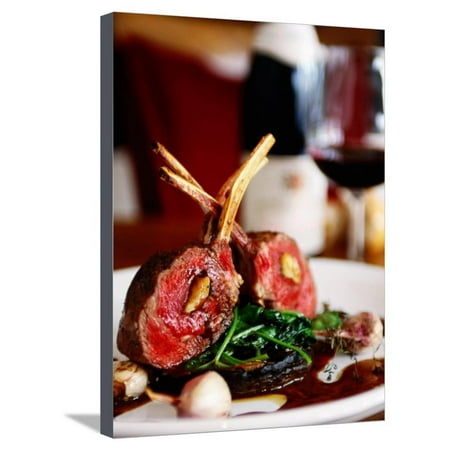 Rack of Lamb at European Restaurant in Spring Street, Melbourne, Victoria, Australia Stretched Canvas Print Wall Art By Greg