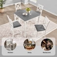 thumbnail image 4 of SESSLIFE Dining Table Set for 4, Counter Height Kitchen Table Set with Square Table and 4 Upholstered Chairs, Solid Wood Dining Room Set for 4, Space-Saving, Grey & White, 4 of 9