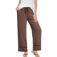 thumbnail image 3 of Danhjin Dark Blue Womens Cargo Pants Lightweight Travel Hiking Cargo Pants Soft Stretch Baggy High Waisted Straight Casual Streetwear, 3 of 9