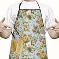 thumbnail image 2 of Pioneer Flower Floral Print Pattern Apron-Garden Aprons for Women with Pockets-Cotton Linen Waterproof Kitchen Cooking Gardening Aprons Adjustable for Kitchen,Cooking,BBQ and Salon 33x27 Inch, 2 of 7
