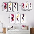 thumbnail image 4 of Designart "Fluidity Exquisite Magenta Ink Clouds V" Abstract Painting Framed Wall Art Set Of 3 - Gold Modern Frame Gallery Wall Set For Home Decor, 4 of 6