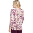 thumbnail image 2 of Alfred Dunner Womens Petite Shimmer Paisley Crew Neck Sweater, 2 of 4