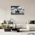 thumbnail image 5 of WFSposter-Texas Longhorn Large Black White Wall Art Cow Animal Pictures Wall Decor Bull Landscape Canvas Cattle Print Painting Modern Artwork Home Decoration for Living Room Bedroom Office, 5 of 6