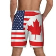 thumbnail image 2 of Mens Canada Us Friendship Flag Combination Swimming Trunks with Compression Liner Beach Quick Dry Swim Shorts, 2 of 6