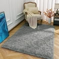 thumbnail image 2 of Astarin Fluffy Shag Gray Solid Print Area Rug, 2' x 3', 2 of 7