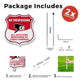 thumbnail image 3 of No Trespassing Shield Sign All Activities Are Monitored By Video Cameras (2 Pack) 12 inch X 12 inch Shield Shaped Commercial Grade Plastic Signs with Aluminum Mounting Stakes Weather, 3 of 8