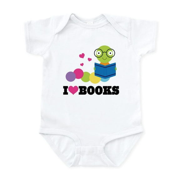 CafePress - Bookworm I Heart Books Infant Bodysuit - Baby Light Bodysuit, Size Newborn - 24 Months