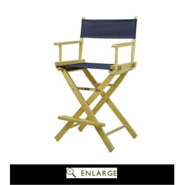 Casual Home Chaise de Réalisateur 24 Pouces Cadre Naturel avec Toile Bleu Marine