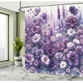 thumbnail image 2 of Ambesonne Purple Shower Curtain, Cottagecore Floral Meadow, 69"Wx84"L, Lilac Lavender Quartz, 2 of 4